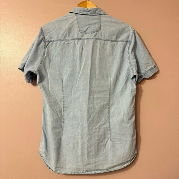 U.S. Polo ASSN Youth/ Kids Button Down Denim Chambray Short Sleeve Shirt Size XL - Picture 2 of 7